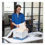 Hang'n'stor Medium-Duty Storage Boxes, Letter/legal Files, 13" X 16" X 10.5", White/blue, 4/carton