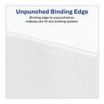 Preprinted Legal Exhibit Side Tab Index Dividers, Avery Style, 10-Tab, 20, 11 X 8.5, White, 25/pack, (1020)