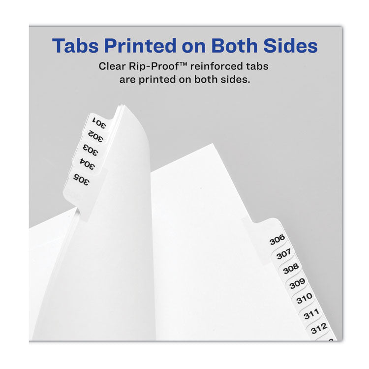 Preprinted Legal Exhibit Side Tab Index Dividers, Avery Style, 10-Tab, 20, 11 X 8.5, White, 25/pack, (1020)