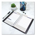 DuraGlobe Daily Planner, 30-Minute Appointments, 8 x 5, Black Soft Cover, 12-Month (Jan to Dec): 2025