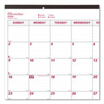 Monthly Desk Pad Calendar, 22 x 17, White/Burgundy Sheets, Black Binding, Black Corners, 12-Month (Jan to Dec): 2025