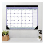 Monthly Desk Pad Calendar, 21.25 x 16, White/Blue/Green Sheets, Black Binding, Black Corners, 12-Month (Jan to Dec): 2025