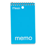 Wirebound Memo Pad With Wall-Hanger Eyelet, Medium/college Rule, Randomly Assorted Cover Colors, 60 White 3 X 5 Sheets