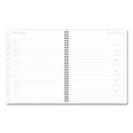 Mina Weekly/Monthly Planner, Floral Artwork, 11 x 8.5, White/Violet/Peach Cover, 12-Month (Jan to Dec): 2025