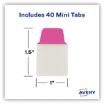 Ultra Tabs Repositionable Tabs, Mini Tabs: 1" x 1.5", 1/5-Cut, Assorted Neon Colors, 40/Pack