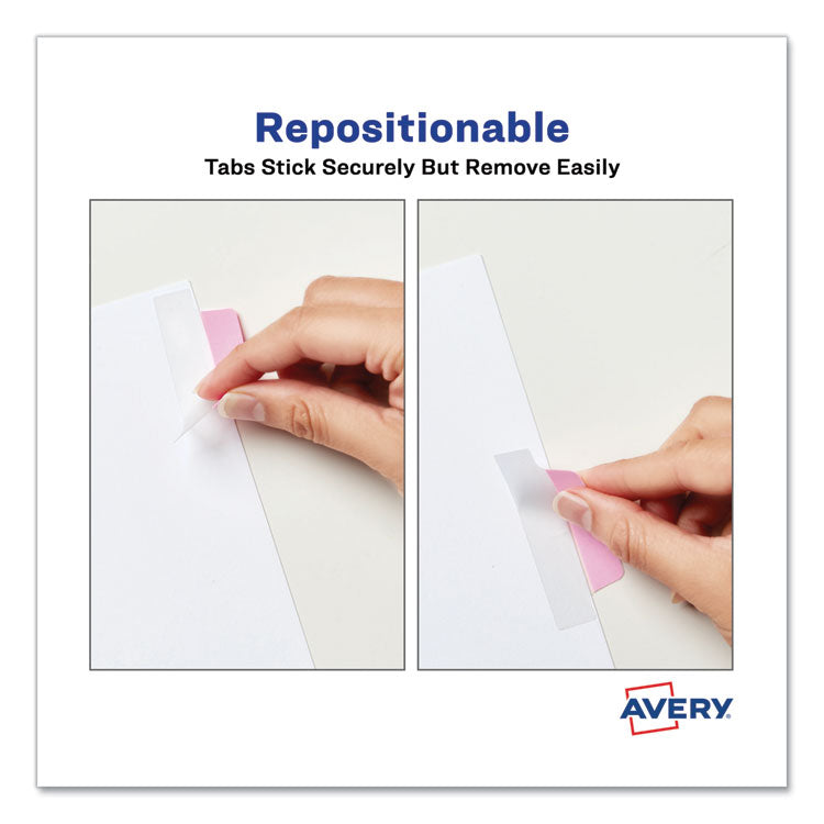 Ultra Tabs Repositionable Tabs, Margin Tabs: 2.5" x 1", 1/5-Cut, Assorted Pastel Colors, 24/Pack