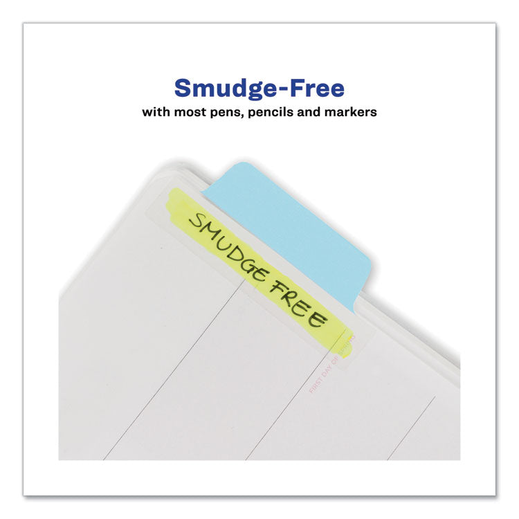 Ultra Tabs Repositionable Tabs, Margin Tabs: 2.5" x 1", 1/5-Cut, Assorted Pastel Colors, 24/Pack