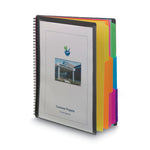 Poly Project Organizer, 12 Letter-Size Sleeves, Gray With Bright Pockets