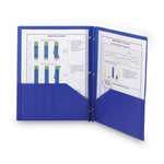 Poly Two-Pocket Folder With Fasteners, 180-Sheet Capacity, 11 X 8.5, Blue, 25/box