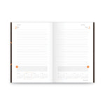 One-Day-Per-Page Planning Notebook, 9 x 6, Dark Brown/Orange Cover, 12-Month (Jan to Dec): 2025