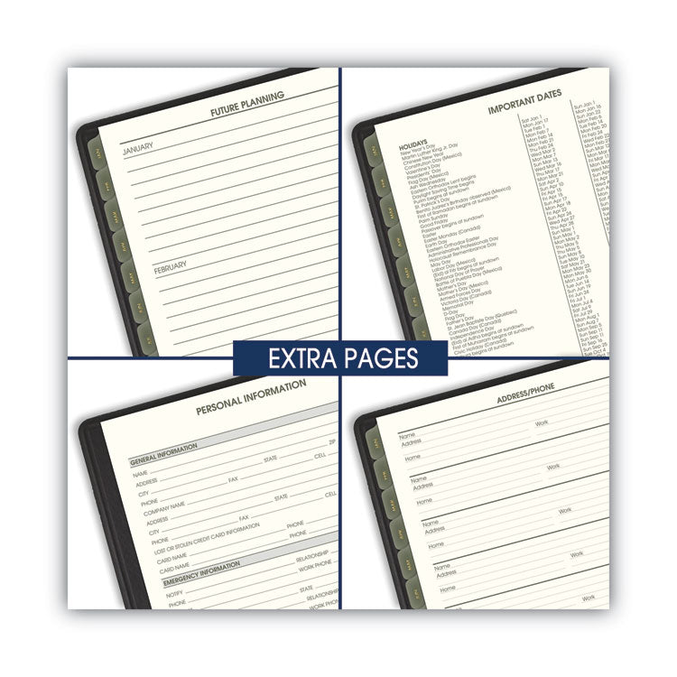 Recycled Monthly Planner with Perforated Memo Section, 8.75 x 7, Black Cover, 12-Month (Jan to Dec): 2025