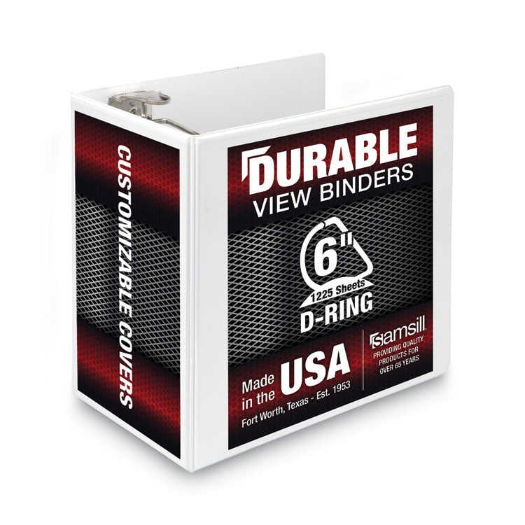 Nonstick D-Ring View Binder, 3 Rings, 6" Capacity, 11 X 8.5, White