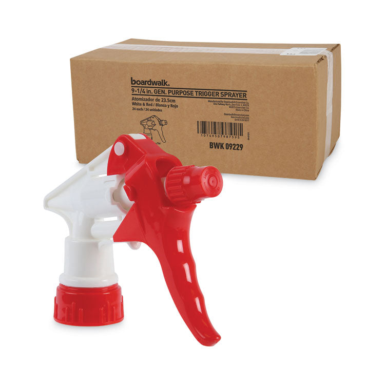 General Purpose Trigger Sprayer, 9.25" Tube, Fits 32 oz Bottles, Red/White, 24/Carton