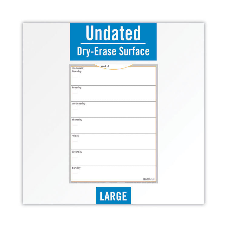 Wallmates Self-Adhesive Dry Erase Weekly Planning Surfaces, 18 X 24, White/gray/orange Sheets, Undated