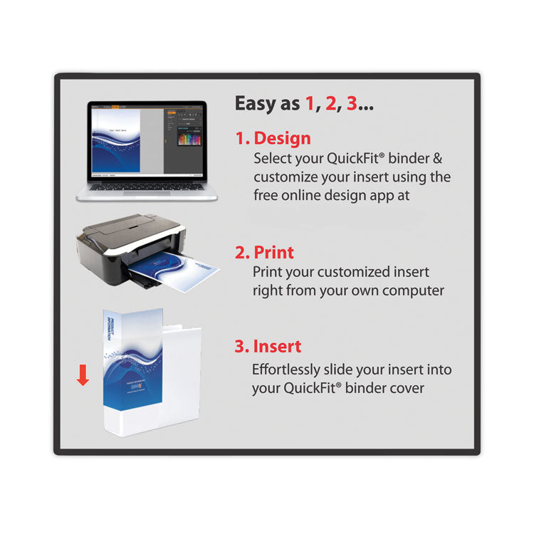 Quickfit Ledger D-Ring View Binder, 3 Rings, 3" Capacity, 11 X 17, White