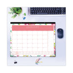 Day Designer Peyton Desk Pad Calendar, Floral Artwork, 22 x 17, Black Binding, Clear Corners, 12-Month (Jan to Dec): 2025