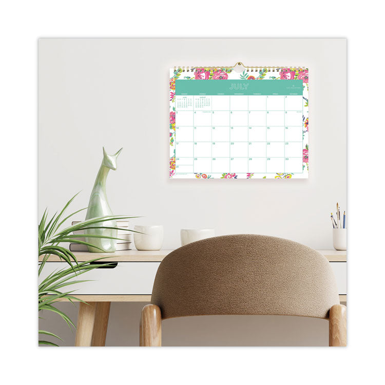 Day Designer Peyton Academic Wall Calendar, Floral Artwork, 11 x 8.75, White Sheets, 12-Month (July to June): 2025 to 2026