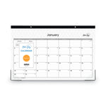 Enterprise Desk Pad, Geometric Artwork, 17 x 11, White/Gray Sheets, Black Binding, Clear Corners, 12-Month (Jan to Dec): 2025