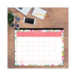Day Designer Peyton Desk Pad Calendar, Floral Artwork, 22 x 17, Black Binding, Clear Corners, 12-Month (Jan to Dec): 2025