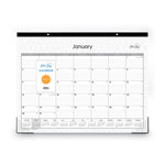 Enterprise Desk Pad, Geometric Artwork, 22 x 17, White/Gray Sheets, Black Binding, Clear Corners, 12-Month (Jan to Dec): 2025