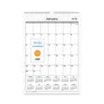 Enterprise Wall Calendar, Geometric Artwork, 12 x 17, White/Gray Sheets, 12-Month (Jan to Dec): 2025