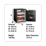 Fire-Safe With Digital Keypad Access, 2 Cu Ft, 18.67w X 19.38d X 23.88h, Black