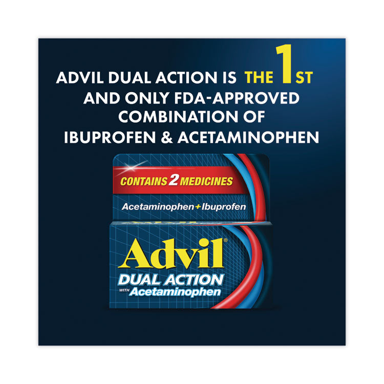 Dual Action with Acetaminophen and Ibuprofen Caplets, 50 Packets of 2 Caplets