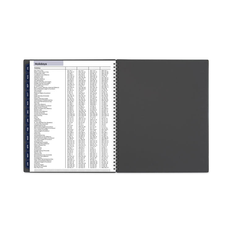 DayMinder Academic Monthly Desktop Planner, Twin-Wire Binding, 11 x 8.5, Charcoal Cover, 12-Month (July to June): 2025-2026