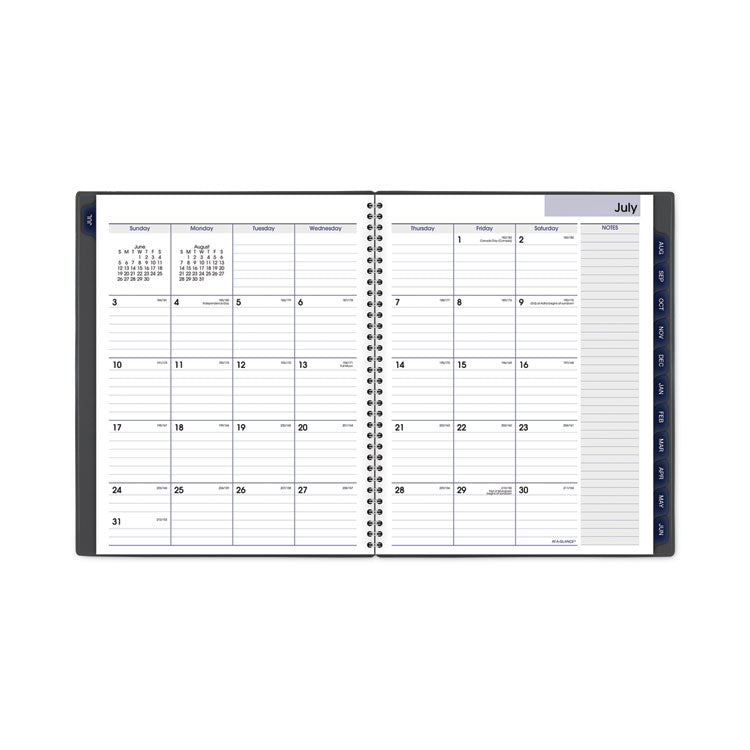 DayMinder Academic Monthly Desktop Planner, Twin-Wire Binding, 11 x 8.5, Charcoal Cover, 12-Month (July to June): 2025-2026
