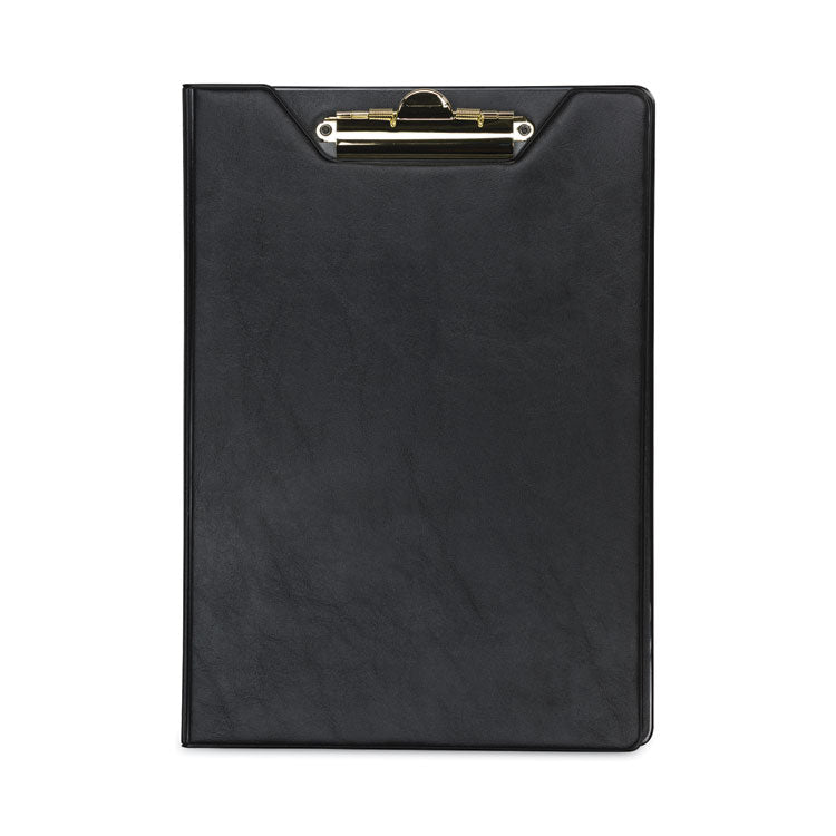Value Padfolio, Heavyweight Sealed Vinyl, Brass Clip, Inside Front Pocket, Black