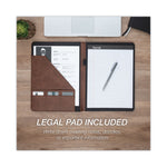 Two-Tone Padfolio with Spine Accent, 10.6w x 14.25h, Polyurethane, Tan/Brown