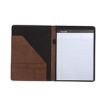 Two-Tone Padfolio with Spine Accent, 10.6w x 14.25h, Polyurethane, Tan/Brown