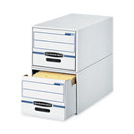 Stor/drawer Basic Space-Savings Storage Drawers, Letter Files, 14" X 25.5" X 11.5", White/blue, 6/carton