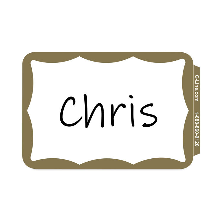 Self-Adhesive Name Badges, 3.5 X 2.25, Gold, 100/box