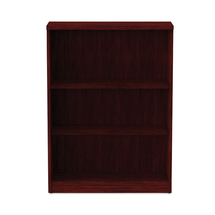 Alera Valencia Series Bookcase, Three-Shelf, 31.75w x 14d x 39.38h, Mahogany