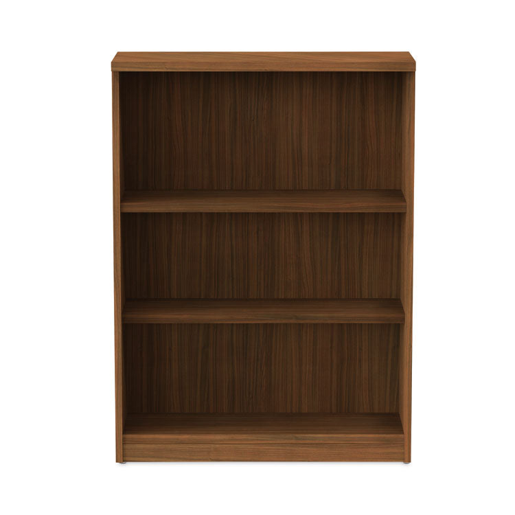 Alera Valencia Series Bookcase, Three-Shelf, 31.75w x 14d x 39.38h, Modern Walnut