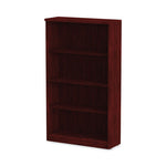Alera Valencia Series Bookcase, Four-Shelf, 31.75w x 14d x 54.88h, Mahogany