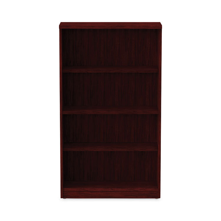 Alera Valencia Series Bookcase, Four-Shelf, 31.75w x 14d x 54.88h, Mahogany