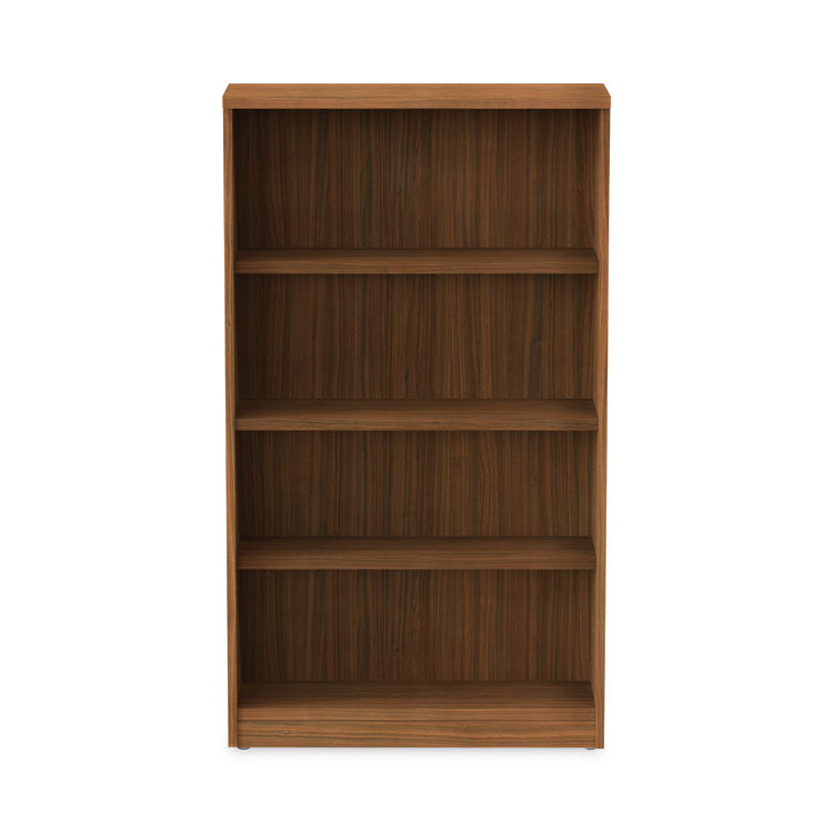 Alera Valencia Series Bookcase, Four-Shelf, 31.75w x 14d x 54.88h, Modern Walnut