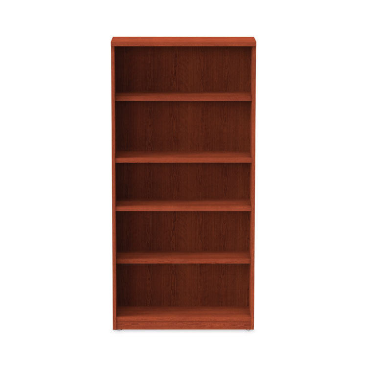 Alera Valencia Series Bookcase, Five-Shelf, 31.75w x 14d x 64.75h, Medium Cherry