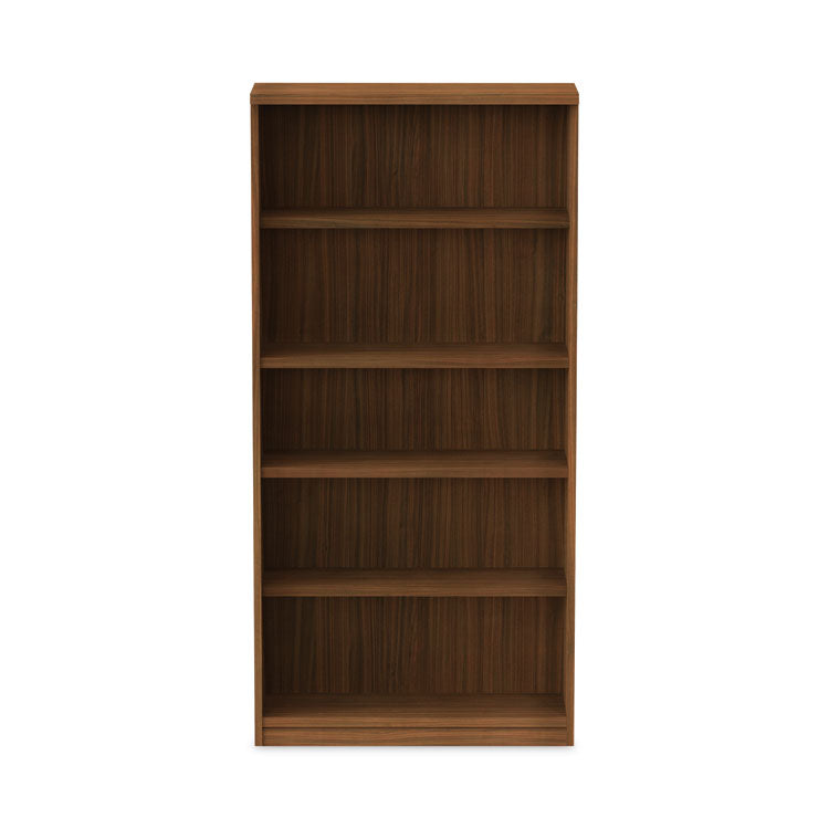 Alera Valencia Series Bookcase, Five-Shelf, 31.75w x 14d x 64.75h, Modern Walnut