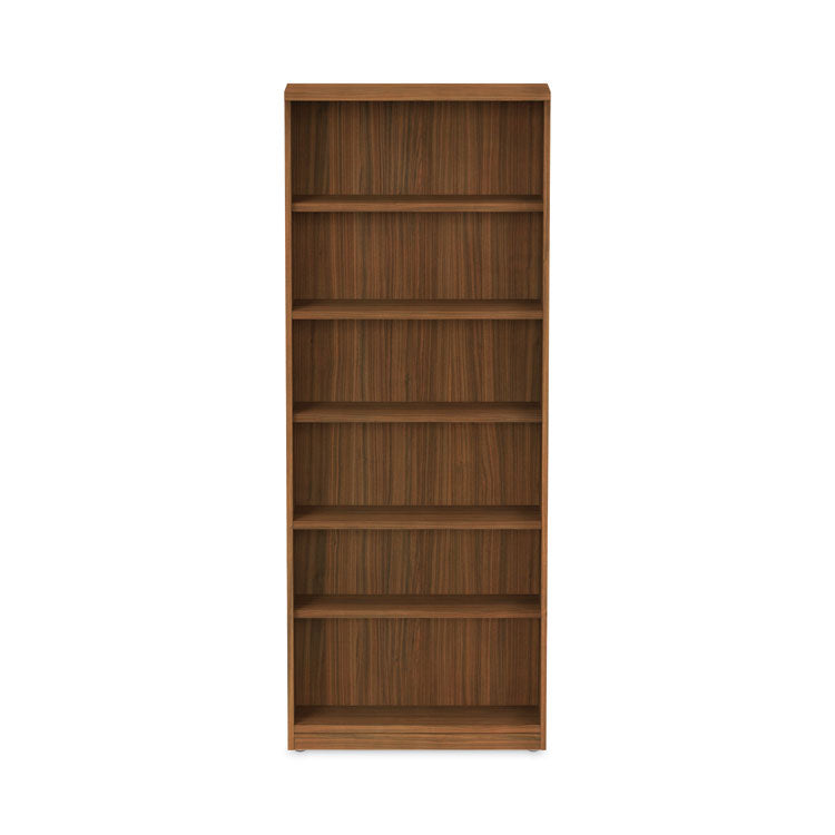 Alera Valencia Series Bookcase, Six-Shelf, 31.75w x 14d x 80.25h, Modern Walnut