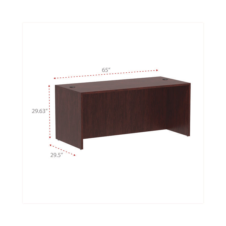 Alera Valencia Series Straight Front Desk Shell, 65" X 29.5" X 29.63", Mahogany