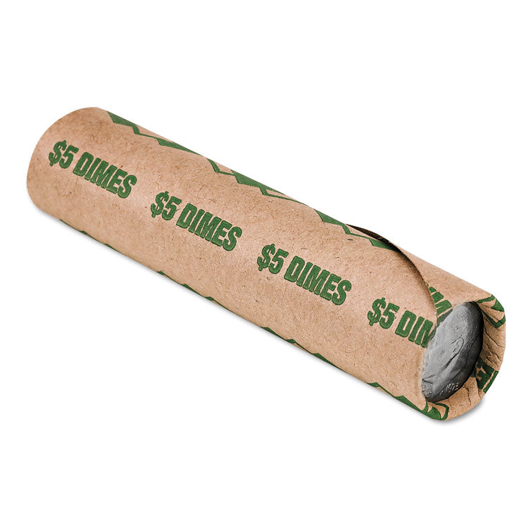 Preformed Tubular Coin Wrappers, Dimes, $5, 1,000 Wrappers/Box
