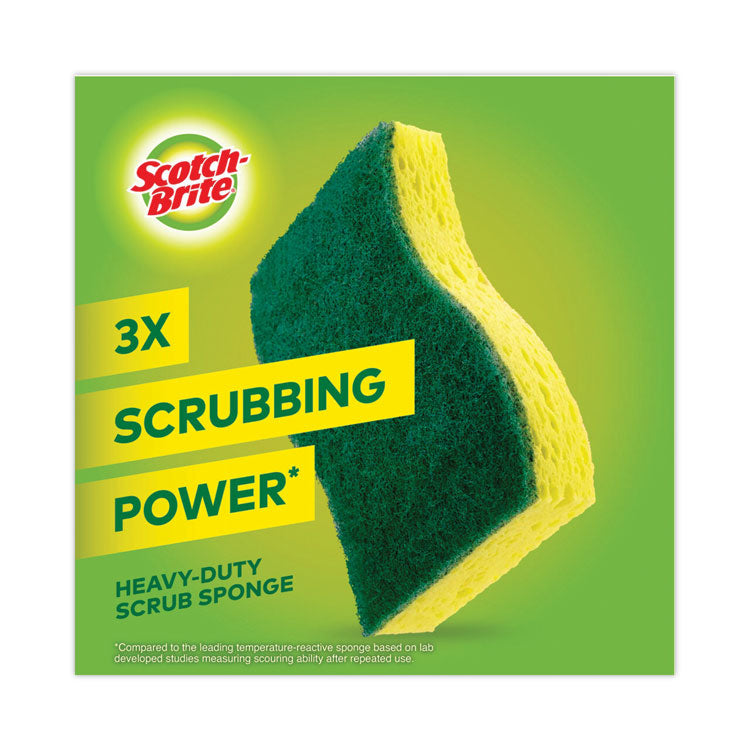 Heavy-Duty Scrub Sponge, 4.5 X 2.7, 0.6" Thick, Yellow/green, 6/pack