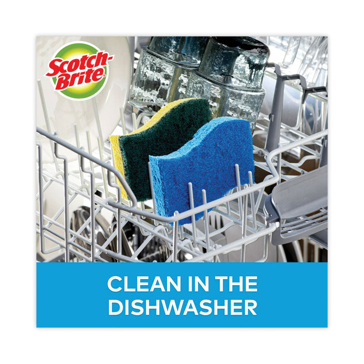 Non-Scratch Multi-Purpose Scrub Sponge, 4.4 X 2.6, 0.8" Thick, Blue, 6/pack