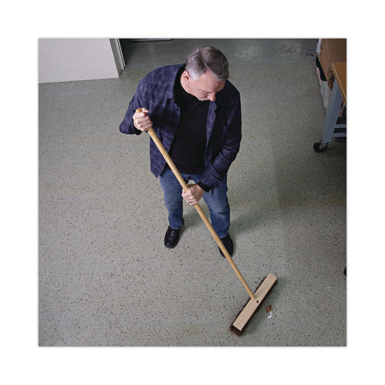 Heavy-Duty Threaded End Lacquered Hardwood Broom Handle, 1.13" dia x 60", Natural