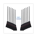 Maid Broom, Plastic Bristles, 54" Overall Length, Dozen