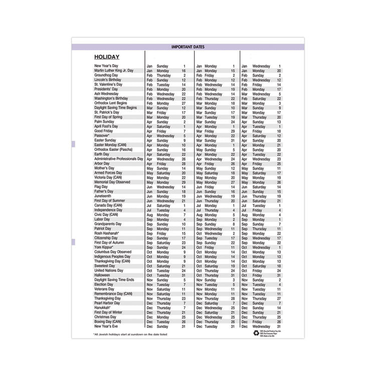 Recycled WildFlower Weekly/Monthly Planner, WildFlower Artwork, 11 x 8.5, Gray/White/Purple Cover, 12-Month (Jan-Dec): 2025