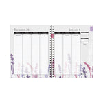 Recycled WildFlower Weekly/Monthly Planner, WildFlower Artwork, 11 x 8.5, Gray/White/Purple Cover, 12-Month (Jan-Dec): 2025